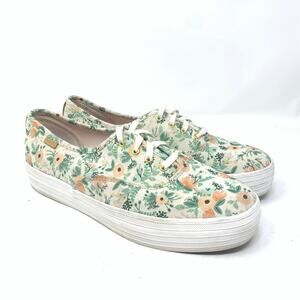 Keds x Rifle Paper Pink Green Wildflower Triple Decker Platform Sneaker Floral 9